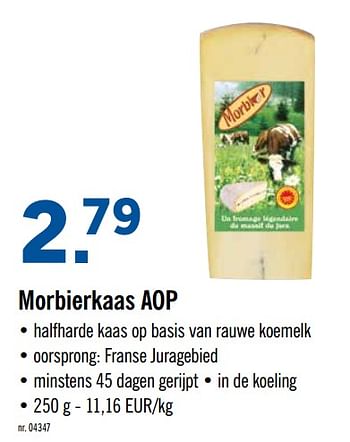 Promoties Morbierkaas aop - Huismerk - Lidl - Geldig van 16/09/2019 tot 21/09/2019 bij Lidl