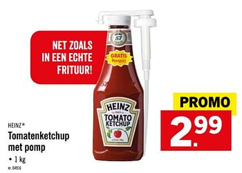 Promotions Tomatenketchup met pomp - Heinz - Valide de 16/09/2019 à 21/09/2019 chez Lidl