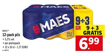Promoties 12-pack pils - Maes - Geldig van 16/09/2019 tot 21/09/2019 bij Lidl