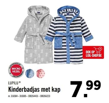 Promoties Kinderbadjas met kap - Lupilu - Geldig van 16/09/2019 tot 21/09/2019 bij Lidl