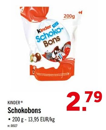 Promoties Schokobons - Kinder - Geldig van 16/09/2019 tot 21/09/2019 bij Lidl
