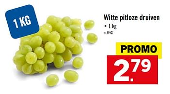 Promoties Witte pitloze druiven - Huismerk - Lidl - Geldig van 16/09/2019 tot 21/09/2019 bij Lidl