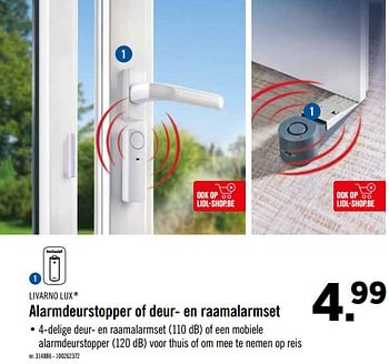 Promoties Alarmdeurstopper of deur- en raamalarmset - Livarno Lux - Geldig van 16/09/2019 tot 21/09/2019 bij Lidl