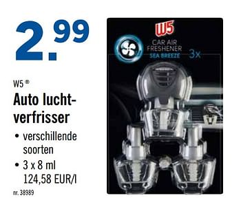 Promoties Auto luchtverfrisser - W5 - Geldig van 16/09/2019 tot 21/09/2019 bij Lidl