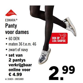 Promoties Panty voor dames - Esmara - Geldig van 16/09/2019 tot 21/09/2019 bij Lidl
