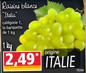 Promotions Raisins blancs italia - Victoria - Valide de 11/09/2019 à 17/09/2019 chez Norma