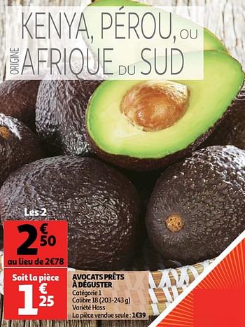 Promotions Avocats prêts à déguster - Produit Maison - Auchan Ronq - Valide de 11/09/2019 à 17/09/2019 chez Auchan Ronq