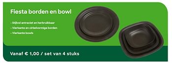 Promoties Fiesta borden en bowl - Huismerk - Ava - Geldig van 09/09/2019 tot 03/11/2019 bij Ava