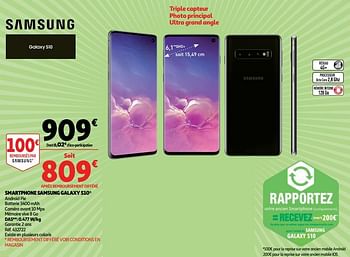 Promoties Smartphone samsung galaxy s10 - Samsung - Geldig van 11/09/2019 tot 17/09/2019 bij Auchan
