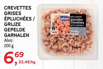 Promotions Crevettes grises épluchées alvo - Produit maison - Alvo - Valide de 11/09/2019 à 24/09/2019 chez Alvo