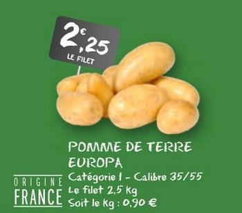 Promotions Pomme de terre europa - Produit Maison - G20 - Valide de 11/09/2019 à 22/09/2019 chez G20