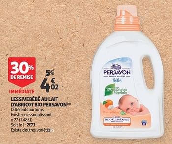 Persavon Lessive Bebe Au Lait D Abricot Bio Persavon En Promotion Chez Auchan Ronq