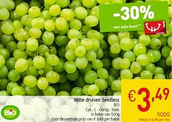 Promoties Witte druiven seedless - Huismerk - Intermarche - Geldig van 10/09/2019 tot 15/09/2019 bij Intermarche