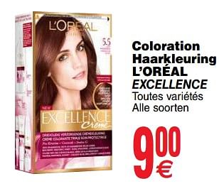 Promoties Coloration haarkleuring l`oréal excellence - L'Oreal Paris - Geldig van 10/09/2019 tot 16/09/2019 bij Cora