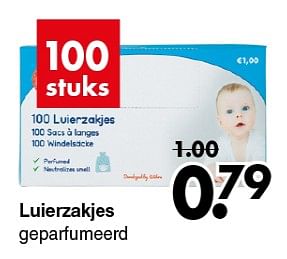 Promoties Luierzakjes gepatfumeerd - Huismerk - Wibra - Geldig van 09/09/2019 tot 22/09/2019 bij Wibra