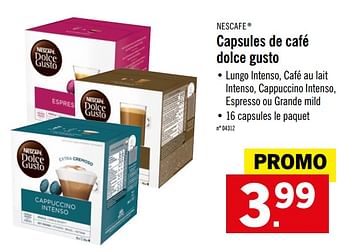 Promotions Capsules de café dolce gusto - Nescafe - Valide de 16/09/2019 à 21/09/2019 chez Lidl