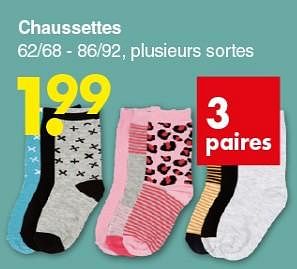 Promotions Chaussettes - Produit maison - Wibra - Valide de 09/09/2019 à 22/09/2019 chez Wibra