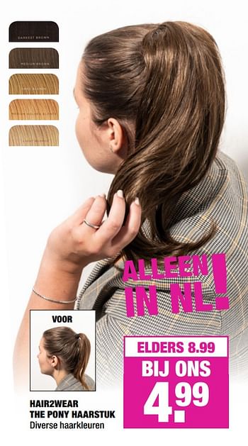 Promoties Hair2wear the pony haarstuk - Huismerk - Big Bazar - Geldig van 09/09/2019 tot 22/09/2019 bij Big Bazar