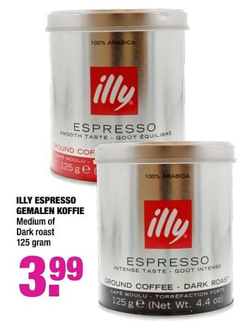 Promoties Illy espresso gemalen koffie - Illy - Geldig van 09/09/2019 tot 22/09/2019 bij Big Bazar