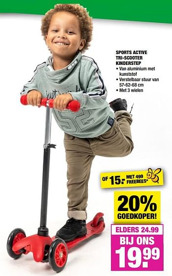 Promoties Sports active tri-scooter kinderstep - Huismerk - Big Bazar - Geldig van 09/09/2019 tot 22/09/2019 bij Big Bazar