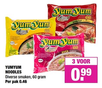 Promoties Yumyum noodles - Yum Yum - Geldig van 09/09/2019 tot 22/09/2019 bij Big Bazar