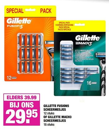 Promoties Gillette fusion5 scheermesjes of gillette mach3 scheermesjes - Gillette - Geldig van 09/09/2019 tot 22/09/2019 bij Big Bazar