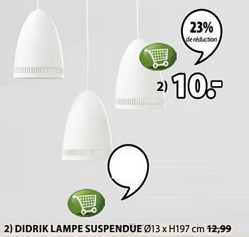 Promotions Didrik lampe suspendue - Produit Maison - Jysk - Valide de 09/09/2019 à 22/09/2019 chez Jysk