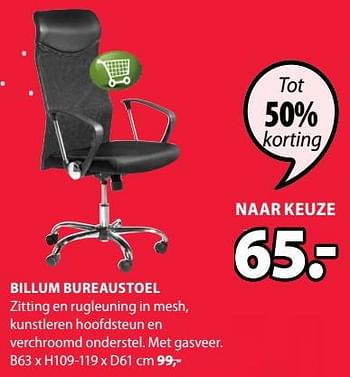 Promoties Billum bureaustoel - Huismerk - Jysk - Geldig van 09/09/2019 tot 22/09/2019 bij Jysk