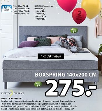 Promoties Basic c5 boxspring - Huismerk - Jysk - Geldig van 09/09/2019 tot 22/09/2019 bij Jysk