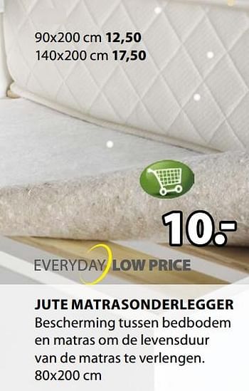 Promoties Jute matrasonderlegger - Huismerk - Jysk - Geldig van 09/09/2019 tot 22/09/2019 bij Jysk