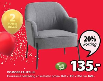 Promoties Pomose fauteuil - Huismerk - Jysk - Geldig van 09/09/2019 tot 22/09/2019 bij Jysk