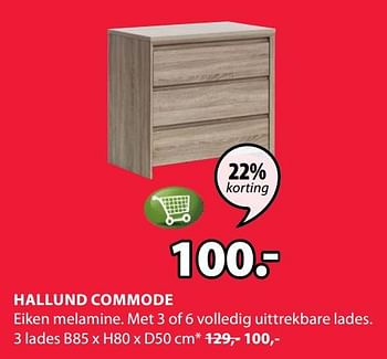 Promoties Hallund commode 3 lades - Huismerk - Jysk - Geldig van 09/09/2019 tot 22/09/2019 bij Jysk