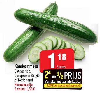 Promoties Komkommers - Huismerk - Smatch - Geldig van 11/09/2019 tot 17/09/2019 bij Smatch