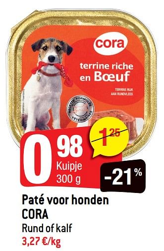 Promotions Paté voor honden cora rund of kalf - Produit Maison - Smatch - Valide de 11/09/2019 à 17/09/2019 chez Smatch