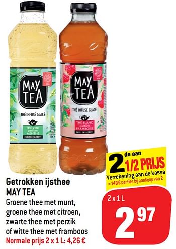 Promotions Getrokken ijsthee may tea - May Tea - Valide de 11/09/2019 à 17/09/2019 chez Match