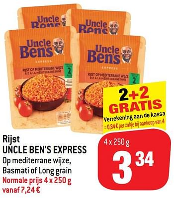 Promoties Rijst uncle ben`s express op mediterrane wijze, basmati of long grain - Uncle Ben's - Geldig van 11/09/2019 tot 17/09/2019 bij Match