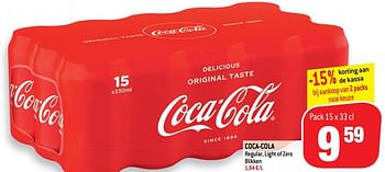 Promoties Coca-cola regular, light of zero - Coca Cola - Geldig van 11/09/2019 tot 17/09/2019 bij Match