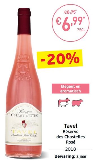 Promoties Tavel réserve des chastelles rosé - Rosé wijnen - Geldig van 03/09/2019 tot 22/09/2019 bij Intermarche