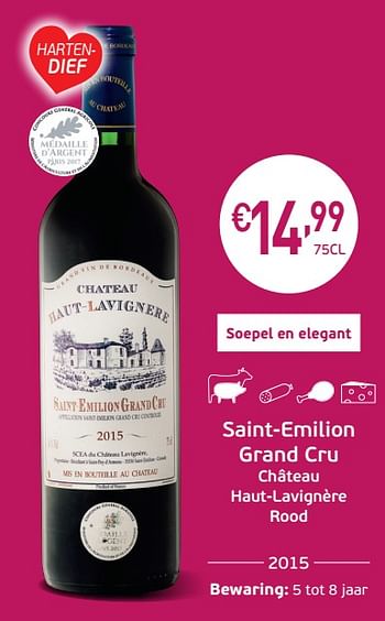 Promoties Saint-emilion grand cru château haut-lavignère rood - Rode wijnen - Geldig van 03/09/2019 tot 22/09/2019 bij Intermarche
