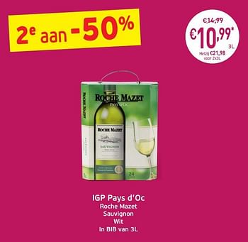 Promoties Igp pays d`oc roche mazet sauvignon wit - Witte wijnen - Geldig van 03/09/2019 tot 22/09/2019 bij Intermarche