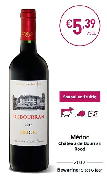Promotions Médoc château de bourran rood - Vins rouges - Valide de 03/09/2019 à 22/09/2019 chez Intermarche