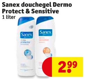 Promoties Sanex douchegel dermo protect + sensitive - Sanex - Geldig van 10/09/2019 tot 22/09/2019 bij Kruidvat