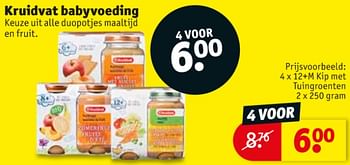 Promoties Kruidvat babyvoeding 12+m kip met tuingroenten - Huismerk - Kruidvat - Geldig van 10/09/2019 tot 22/09/2019 bij Kruidvat