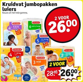 Promoties Kruidvat jumbopakken luiers - Huismerk - Kruidvat - Geldig van 10/09/2019 tot 22/09/2019 bij Kruidvat
