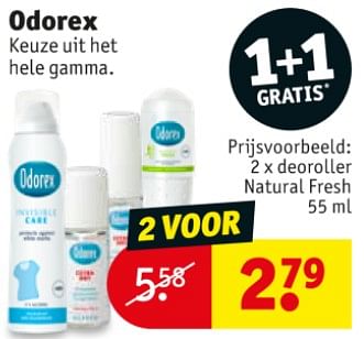 Promoties Odorex deoroller natural fresh - Odorex - Geldig van 10/09/2019 tot 22/09/2019 bij Kruidvat