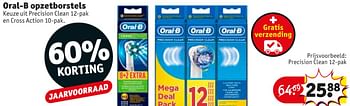 Promoties Oral-b opzetborstels precision clean - Oral-B - Geldig van 10/09/2019 tot 22/09/2019 bij Kruidvat
