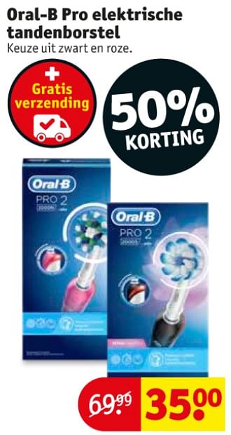 Promoties Oral-b pro elektrische tandenborstel - Oral-B - Geldig van 10/09/2019 tot 22/09/2019 bij Kruidvat