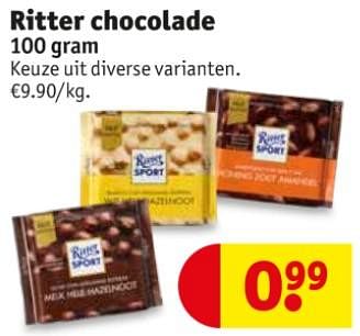 Promotions Ritter chocolade - Ritter Sport - Valide de 10/09/2019 à 22/09/2019 chez Kruidvat