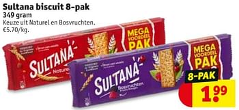 Promoties Sultana biscuit 8-pak - Sultana - Geldig van 10/09/2019 tot 22/09/2019 bij Kruidvat