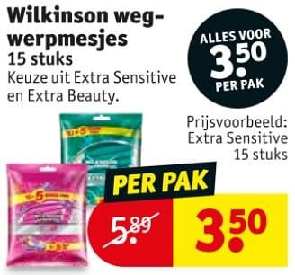 Promotions Wilkinson wegwerpmesjes extra sensitive - Wilkinson - Valide de 10/09/2019 à 22/09/2019 chez Kruidvat